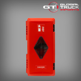 Protect your trailer fire extinguisher with a durable Daken ADAMANT fire extinguisher cabinet for everyday transport.