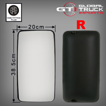 Large Flat Electric & Heated Mirror R/H - Bus Mirror