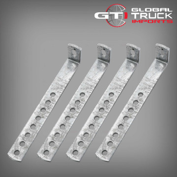 Galvanised bracket kit for steel truck tool box and underbody truck tool boxes.