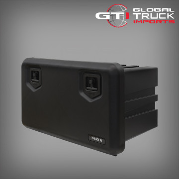 Daken underbody truck tool box fits securely beneath a commercial truck.