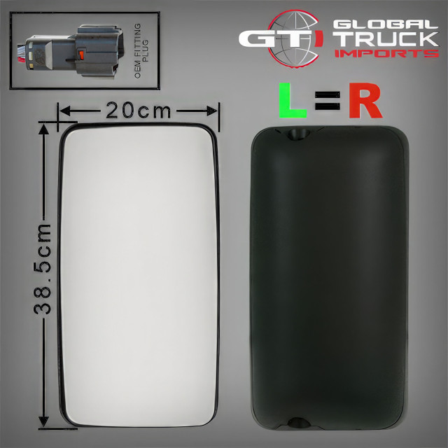 Large Flat Electric & Heated Mirror - Hino 500 Series 2010 On & 700 Series 2004 On