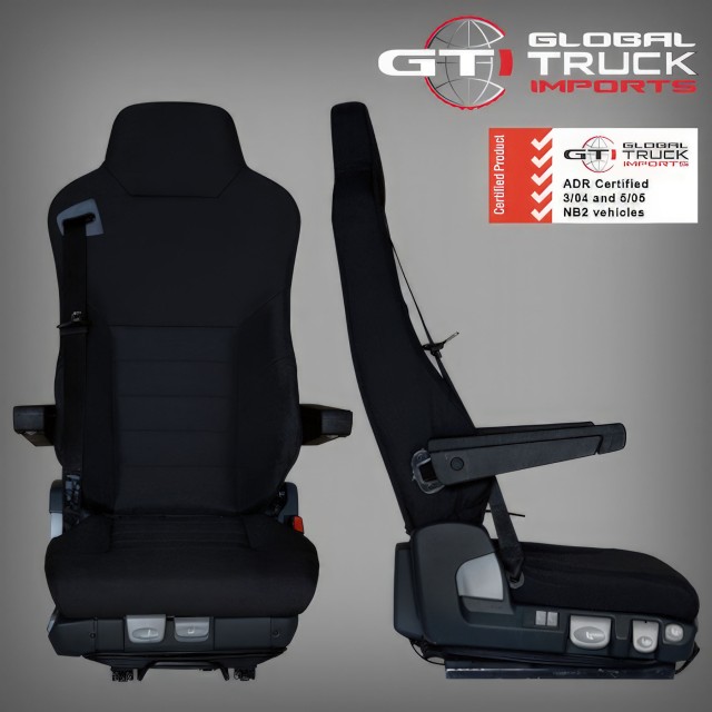 Premium Luxury Drivers Air Suspension Seat With Arm Rests And Seat Belt - Universal 216mm Rails