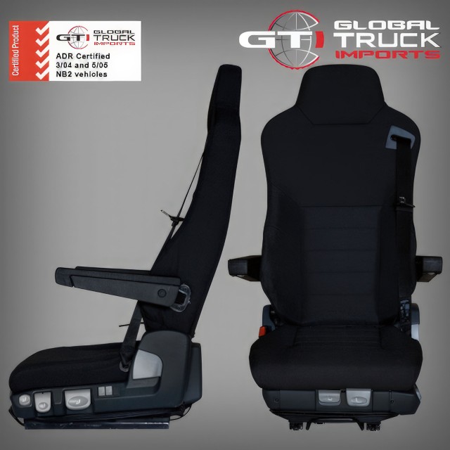 Premium Luxury LHD & Passenger Air Suspension Seat With Arm Rests And Seat Belt - Universal 216mm Rails