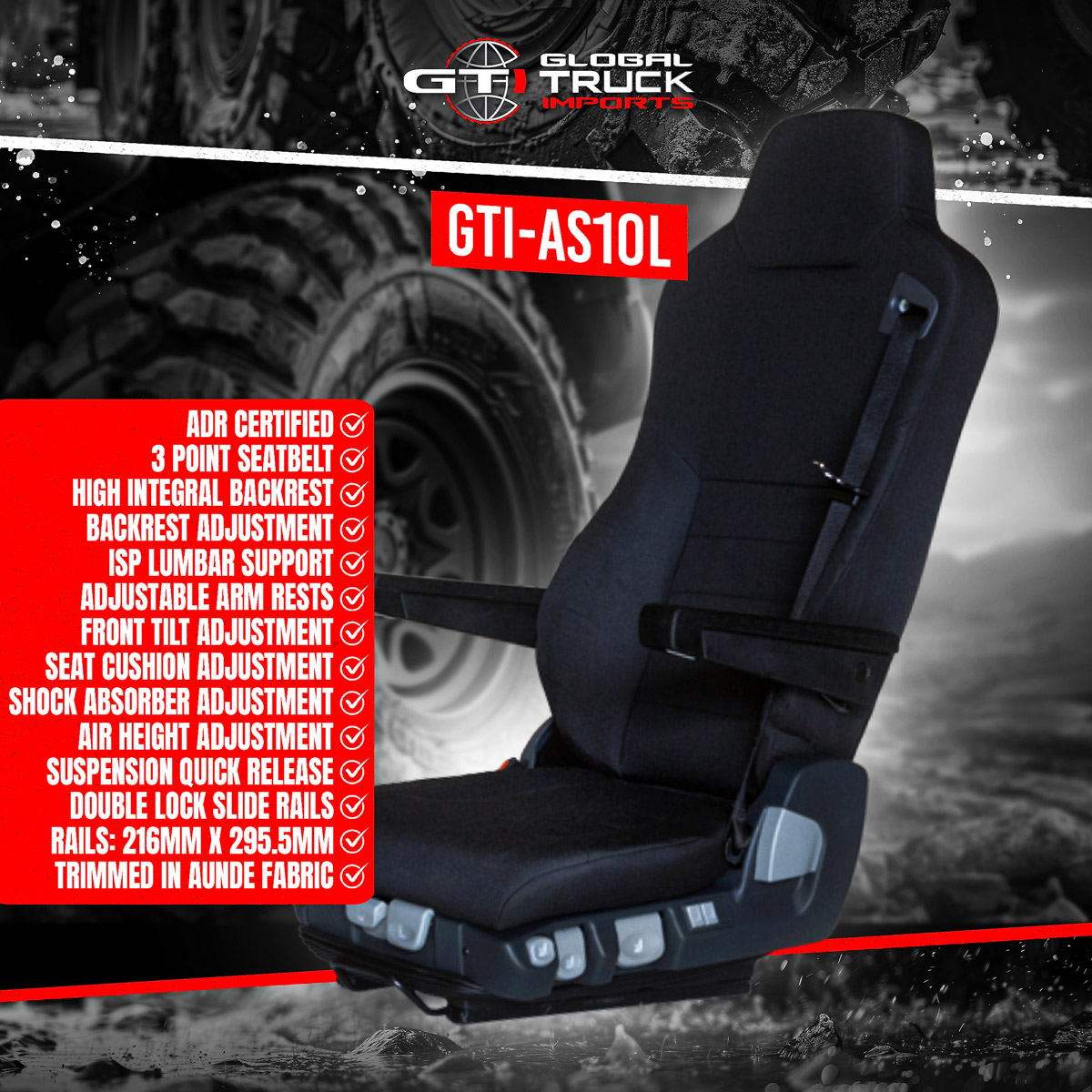 Platinum Air Suspension Truck Seats Features