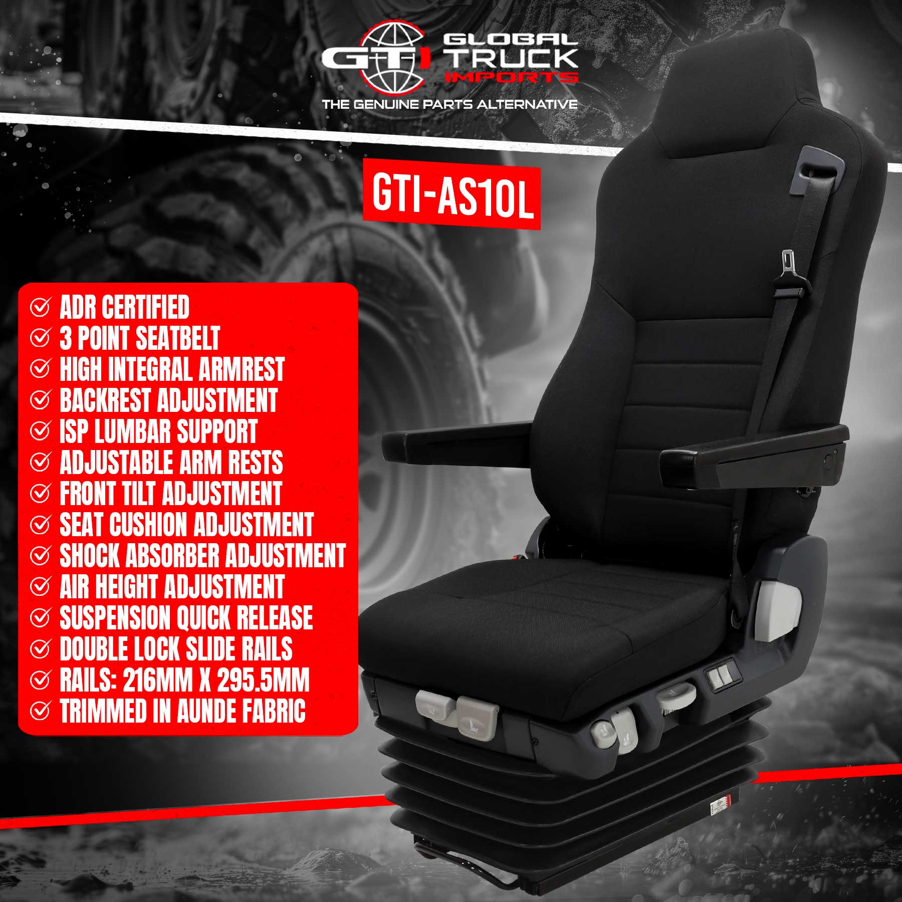 Platinum Air Suspension Truck Seats Features
