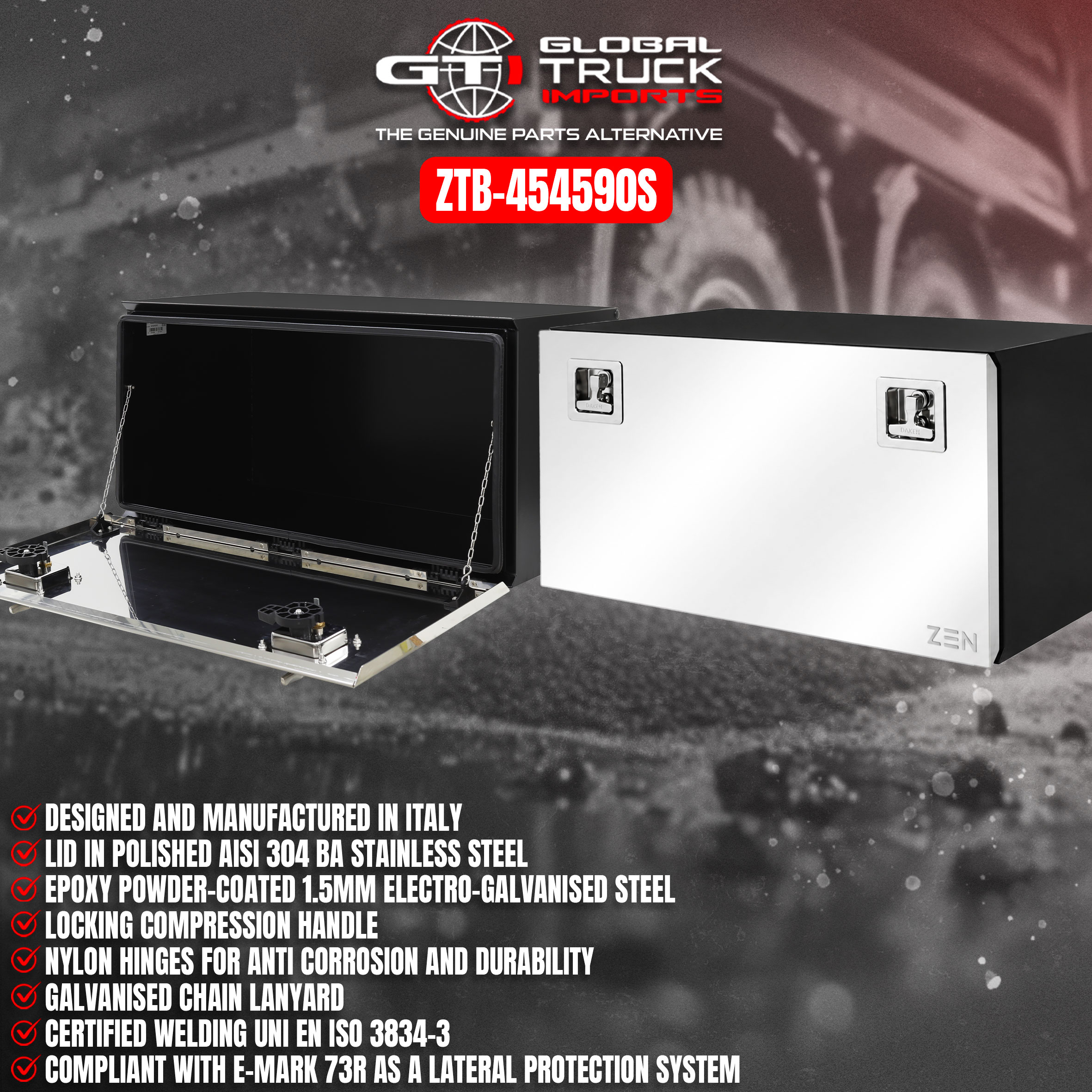 Daken truck tool boxes built to keep tools secure on commercial vehicles.
