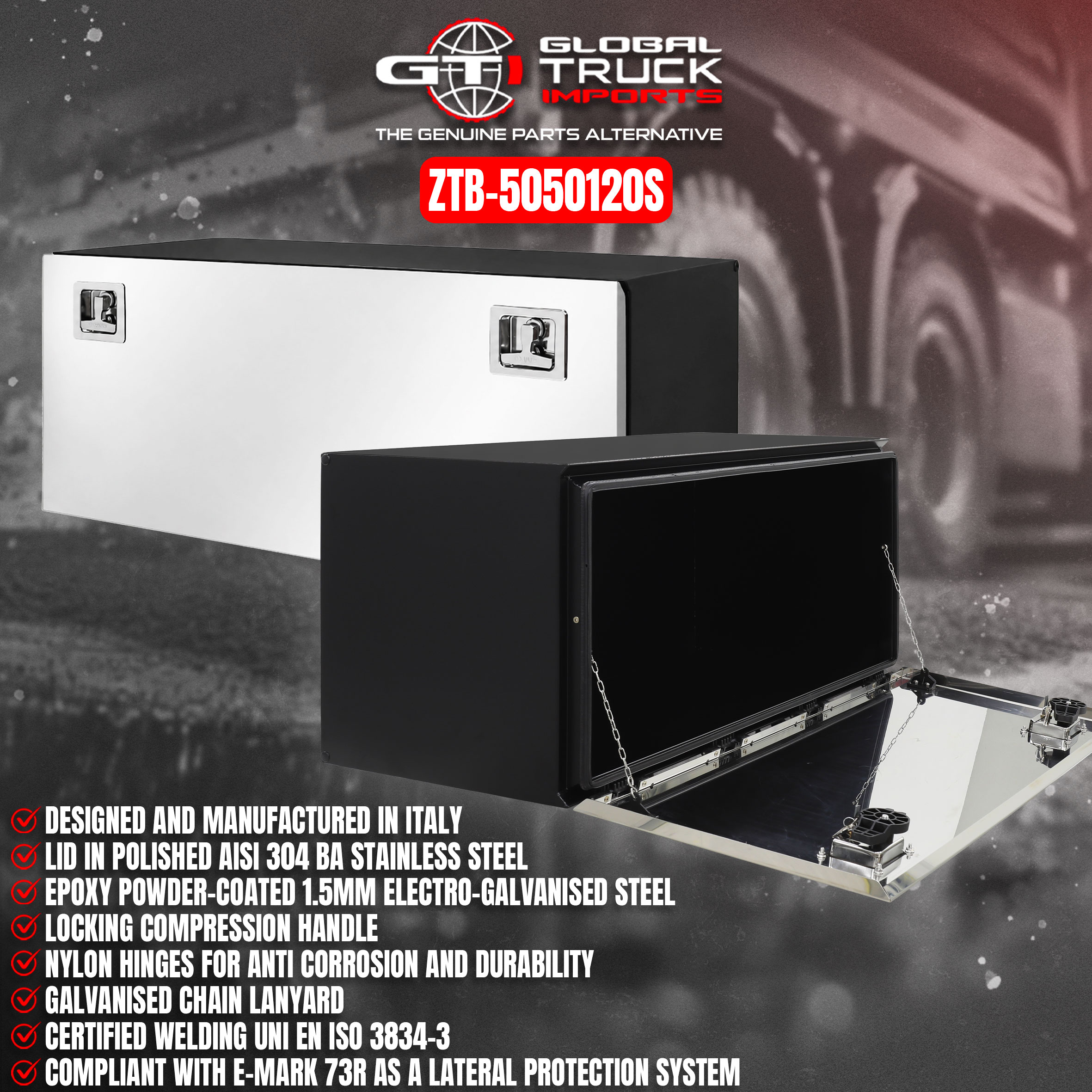 Daken steel truck tool boxes provide secure truck storage with a durable under truck tool box design.