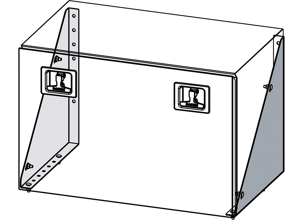 Daken ZEN truck tool box chassis kit with trailer tool box mounting brackets for secure fitting.