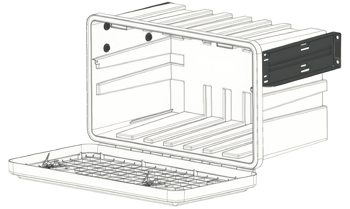 Daken ARKA Horizontal Mount Bracket Kit for truck tool boxes and a truck under tray tool box.